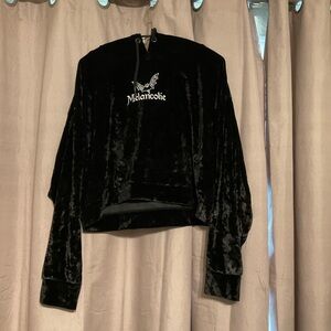 Disturbia Black Velvet Women's Hoodie